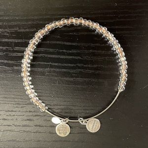 Alex and Ani silver tone clear and copper colored beads bracelet